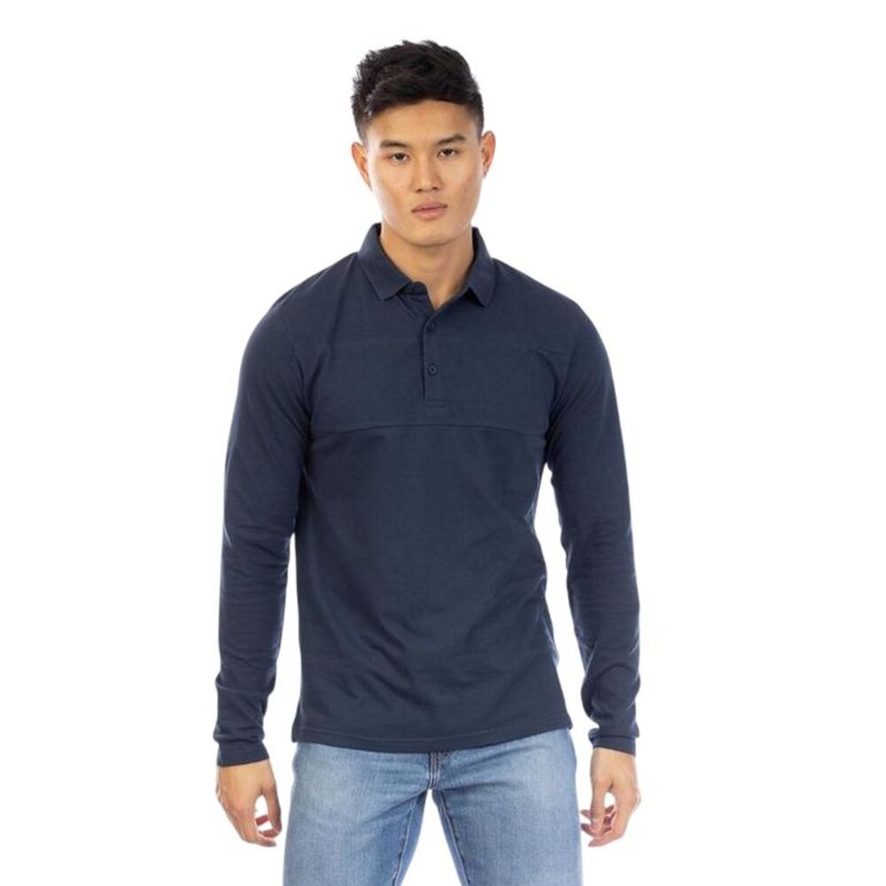 Peter Werth Mens Noaks Long-Sleeved Polo Shirt / Dark Navy